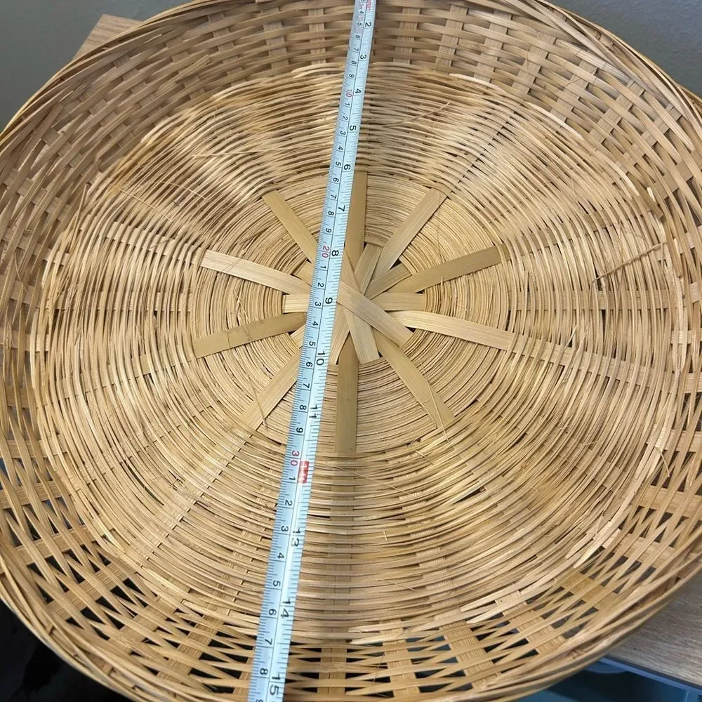 Round Woven Rattan Wall Basket - Natural Tan